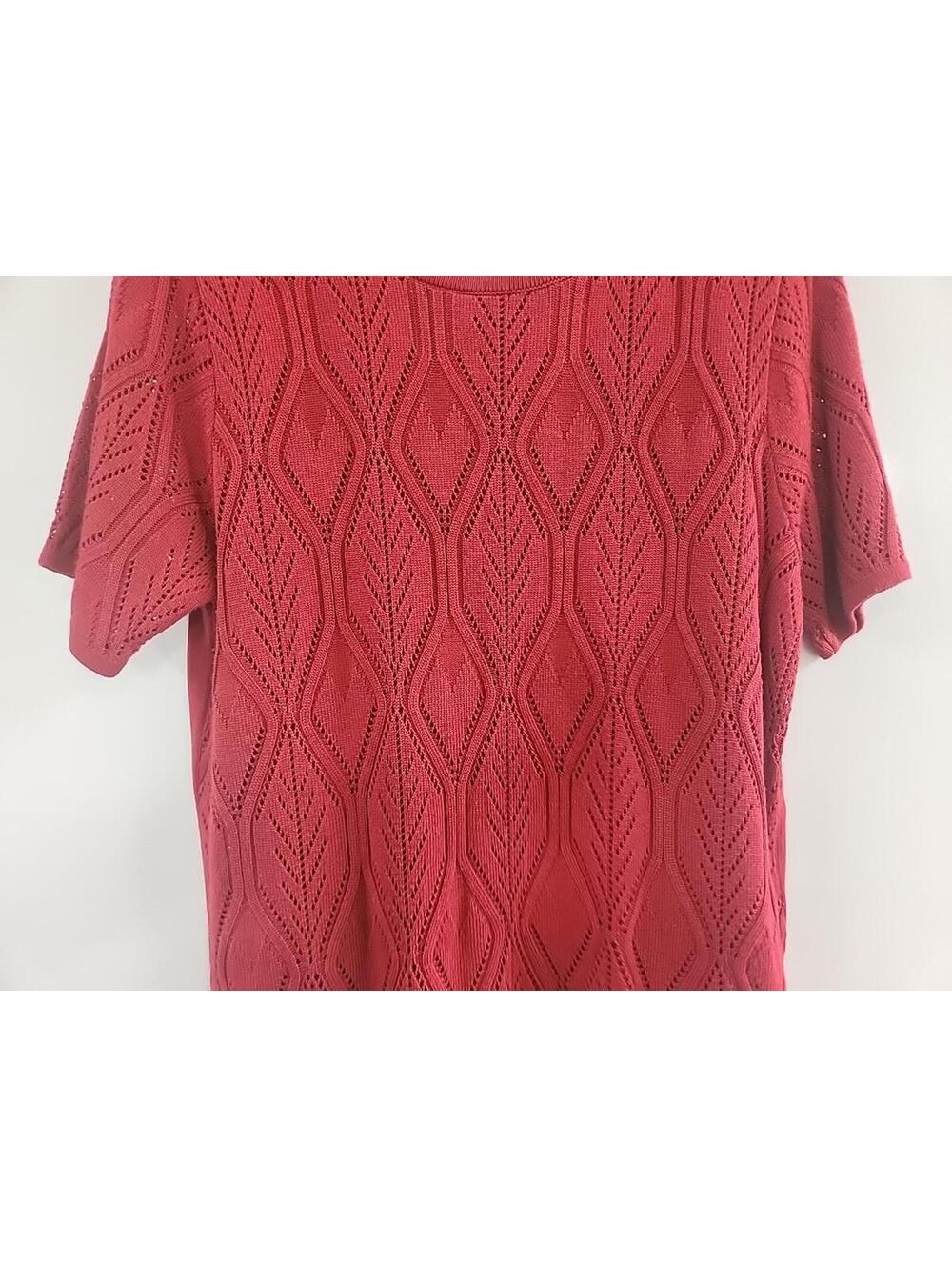 Women's Alfred Dunner Short Sleeve Sweater Size Small S Red - Picture 4 of 10